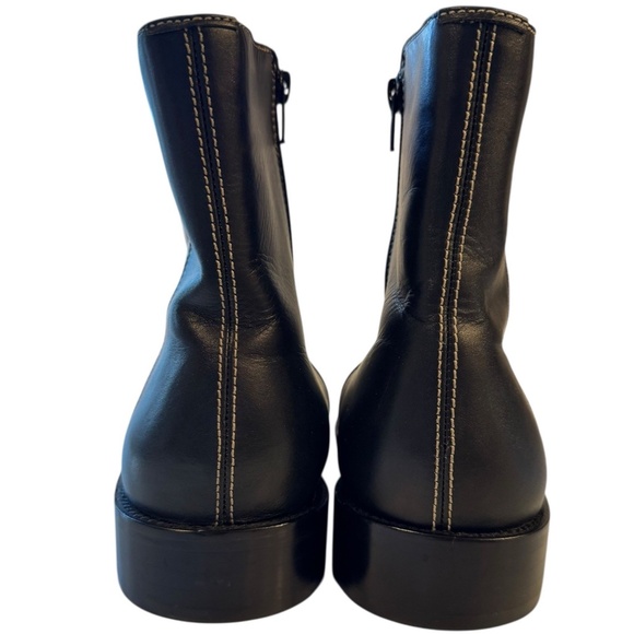 Gordon Rush Black Leather Zip Boots Men’s Size 11.5 Split Toe Beige Stripe Rare - Picture 3 of 12